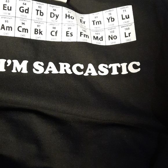 Periodic Table SArCaSm black t-shirt graphic tee Periodically I'm Sarcastic NWT - Picture 11 of 14